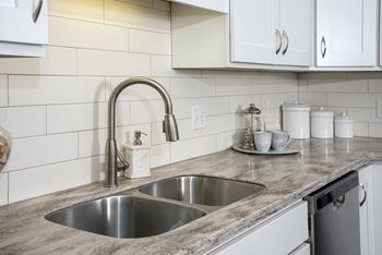 Kitchen with granite countertops